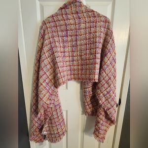 Ann Taylor Pink Tweed Long Scarf NWT